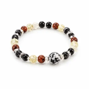 Bracelet s/ élastique grains bois a personnaliser