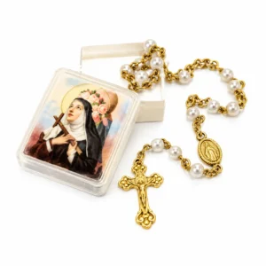 Chapelet Sainte Rita + boite image