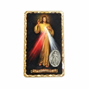 Carte médaille avec prière Christ Miséricordieux