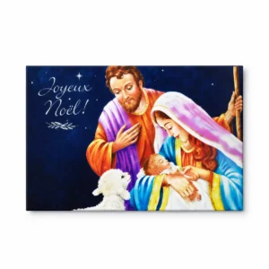 Carte simple Noël - 10,5 x 15 cm (bleu)- Joyeux Noël! Voici l'étoile qui......