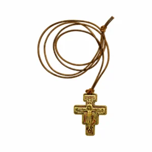 Croix San Damien sur corde 3x4 cm