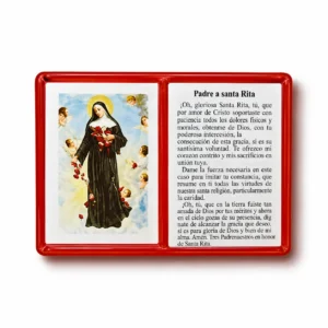 Etui en plastique Col: Rouge  Sainte Rita  "Image & prière"