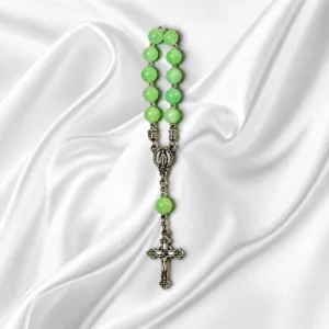 Bracelet dizainier =chaîne & rond cristal:blanc /V.miraculeuse
