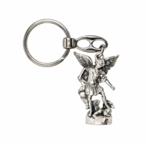 Porte-clés H. 4 cm forme statuette de Saint Michel